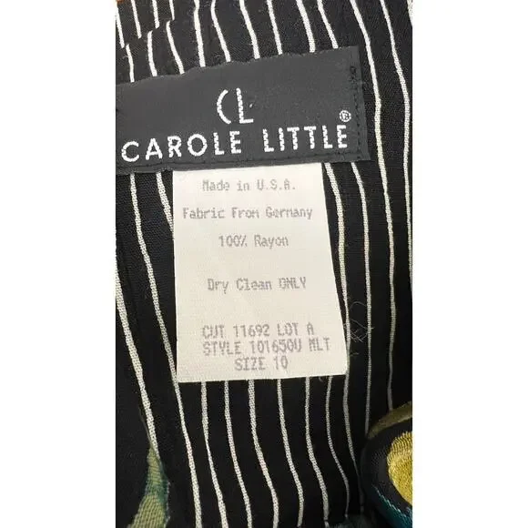 🌴 Carole Little Rayon Floral Button Jacket 10 – Vintage Tropical Boho Blazer - Picture 4 of 4